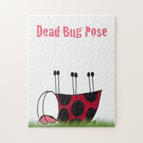 Funny Ladybug Dead Bug Yoga Pose Jigsaw Puzzle