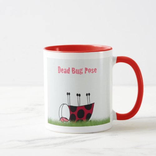 Funny Ladybug Dead Bug Yoga Pose Mug