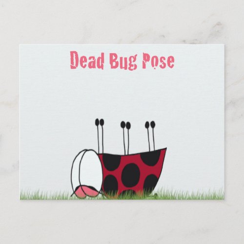 Funny Ladybug Dead Bug Yoga Pose Postcard