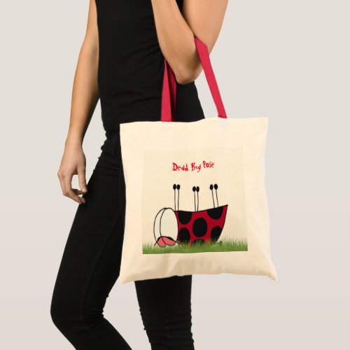 Funny Ladybug Dead Bug Yoga Pose Tote Bag