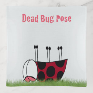 Funny Ladybug Dead Bug Yoga Pose Trinket Tray