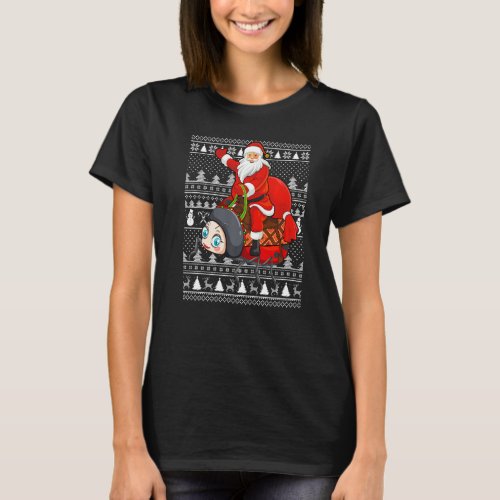 Funny Ladybug Lover Santa Riding Ladybug Ugly Chri T_Shirt