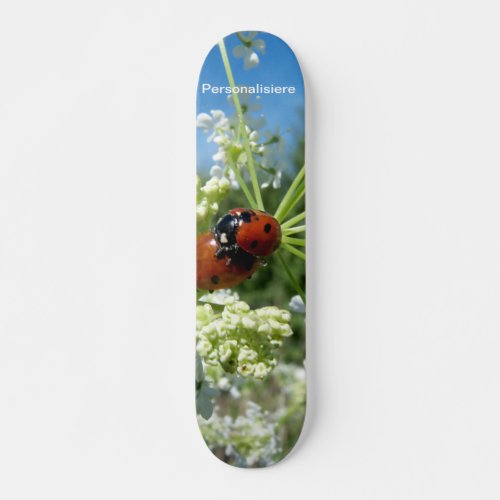 funny ladybug luck at love playing in spring skate skateboard