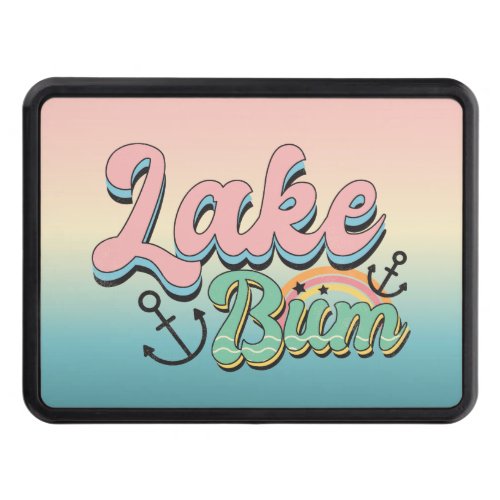 funny lake bum word art hitch cover
