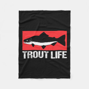Funny Lake Trout Fisherman Fishing Trout Life  Fleece Blanket