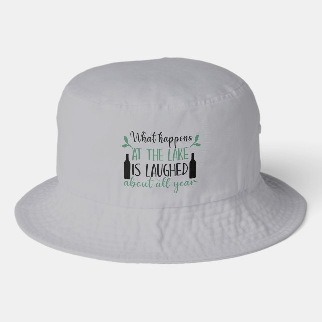 Funny lake word art  bucket hat (Front)