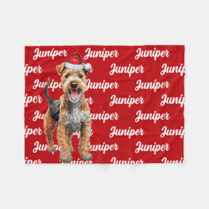 Funny Lakeland Terrier Dog Name Pattern Christmas Fleece Blanket