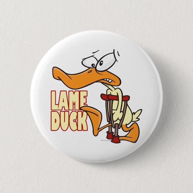 funny lame duck cartoon button (Front)