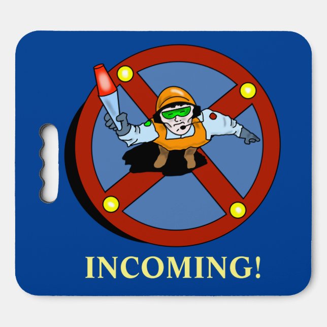FUNNY LANDING PAD INCOMING BLUE (Front Horizontal)