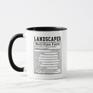 Funny Landscaper Nutrition Facts Outdoor Worker Mug