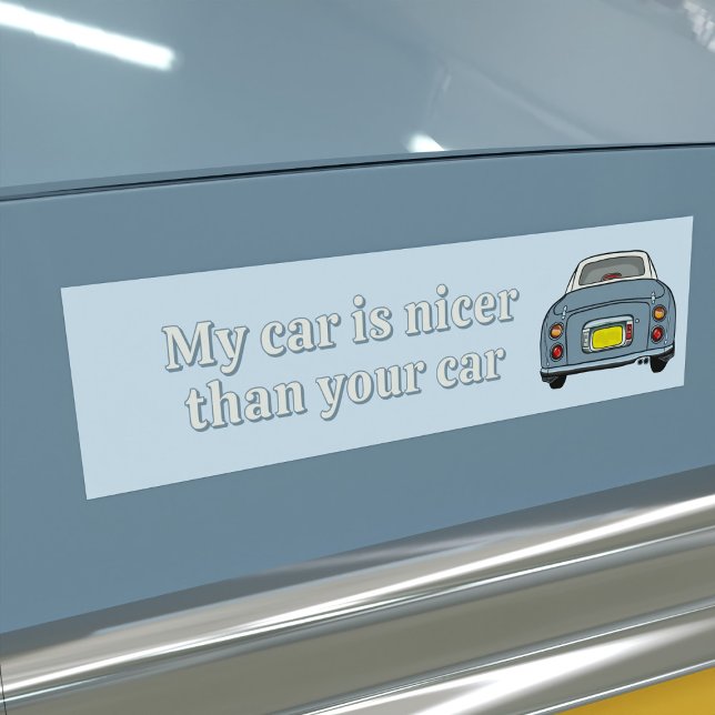 Funny Lapis Figaro Car Bumper Sticker (Is your lapis grey figaro car nicer than the rest? I bet it is. Here's your bumper sticker for proof)