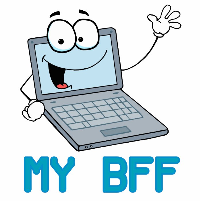 funny laptop my bff cartoon acrylic cut outs