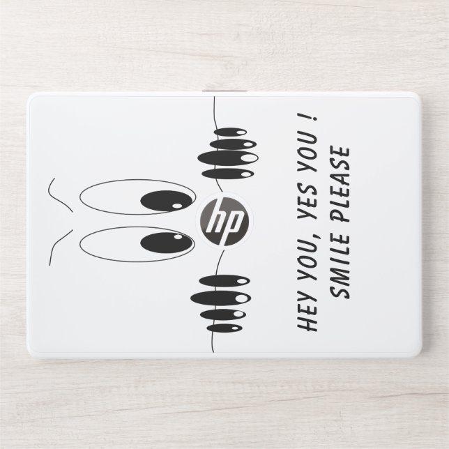 Funny Laptop Skin Smile - Custom Text (Front)