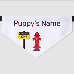Funny Large Dog Puppy Pet Bandana Fire Hydrant Collar