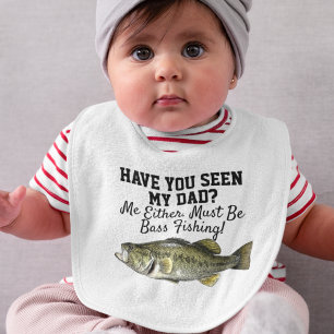 Funny Largemouth Bass Fishing Dad Fish  Baby  Bib