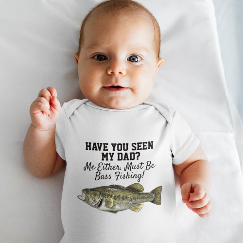 Funny Largemouth Bass Fishing Dad Fish  Baby Bodys Baby Bodysuit