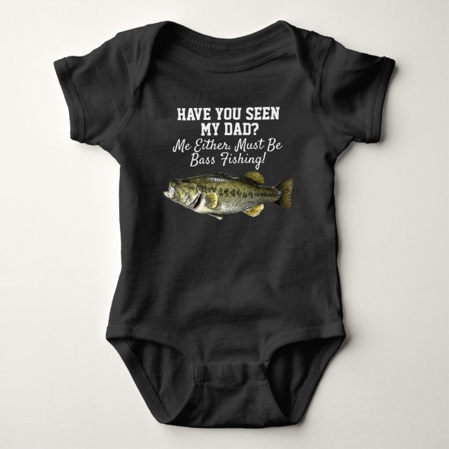 Funny Largemouth Bass Fishing Dad Fish  Baby Bodysuit (Front)