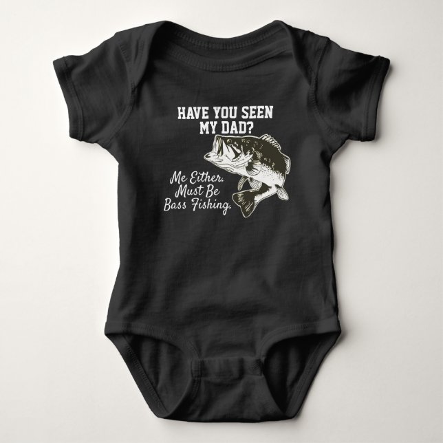 Funny Largemouth Bass Fishing Dad Fish Sports Baby Bodysuit (Front)