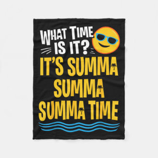 Funny Last Day of School Summer Time Palm Tree Fleece Blanket