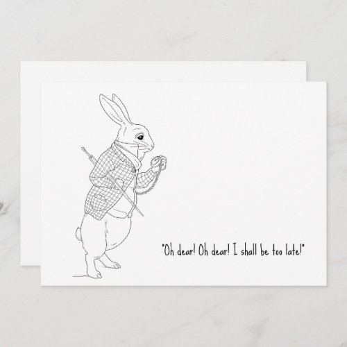 Funny Late Alice In Wonderland New Year Holiday Card