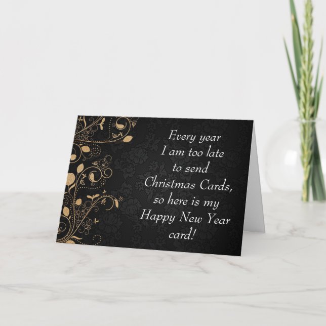 Funny Late Christmas and  Happy New Year Card (Front)