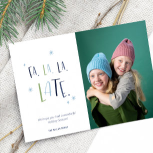 Funny Late Christmas Family Photo Holiday Postcard