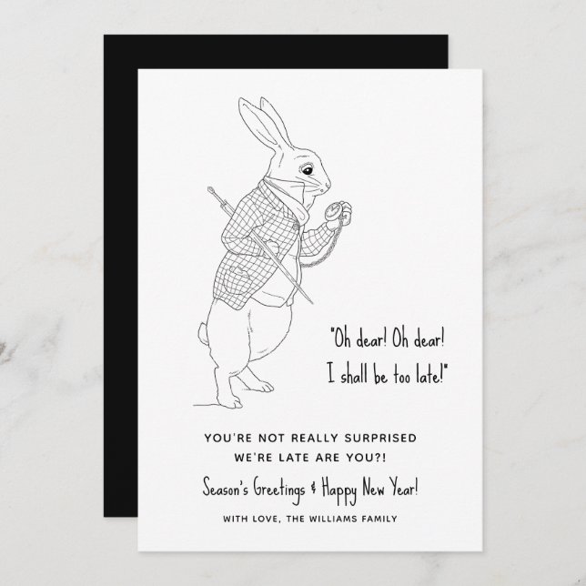 Funny Late Happy New Year Holiday Card (Front/Back)