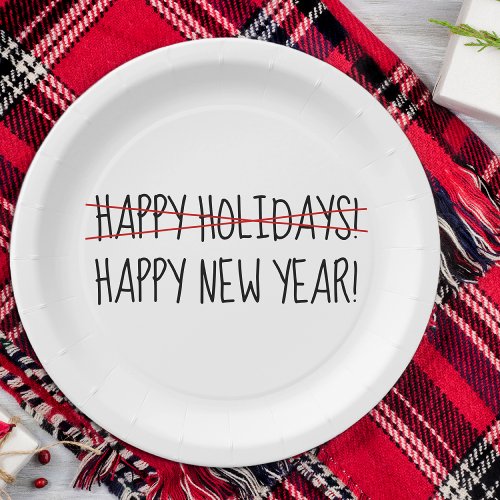 Funny Late Happy New Year Party Paper Plates