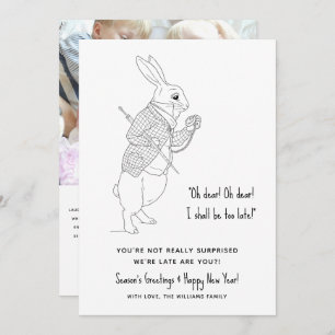 Funny Late Photo Happy New Year Holiday Card