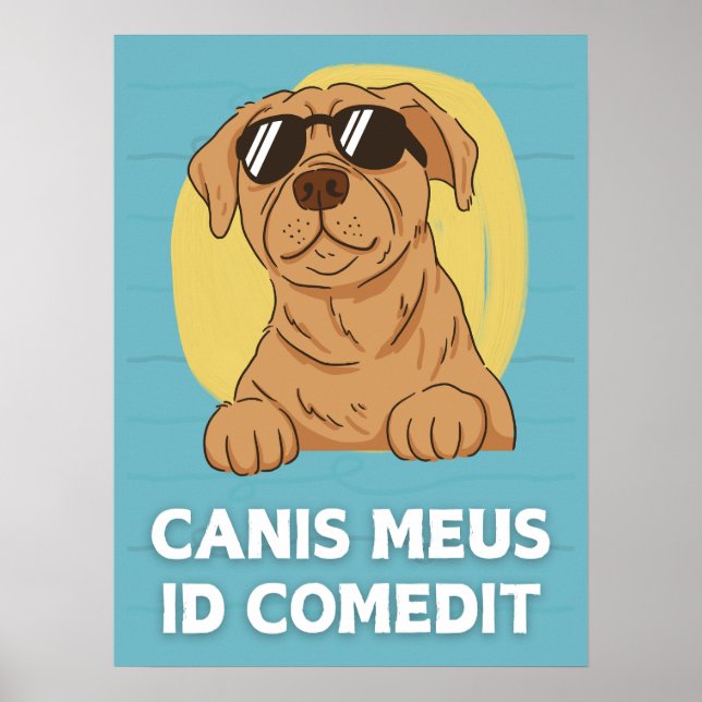 Funny Latin Classroom Poster - Canis Meus  (Front)