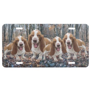 Funny Laughing Basset Hounds Basset Hound License Plate by WackemArt at Zazzle