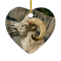 Funny Laughing Bighorn Sheep Ceramic Ornament