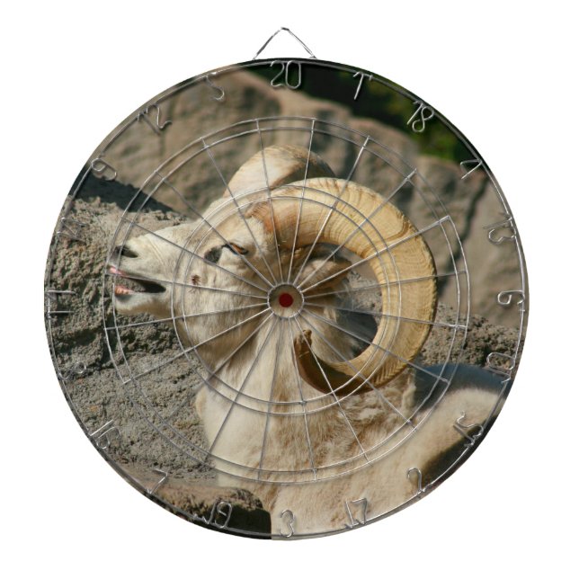 Funny Laughing Bighorn Sheep or Ram Dart Board (Front)