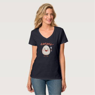 Funny Laughing Egg Cartoon Women's V-Neck T-Shirt