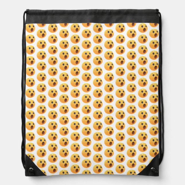 Funny Laughing Emoji Face Drawstring Bag (Front)
