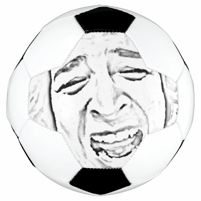 Funny Laughing Face Photo Drawing Design Soccer Ball Zazzle Com