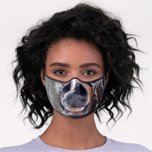 Funny Laughing Horse Mouth Adult Premium Face Mask