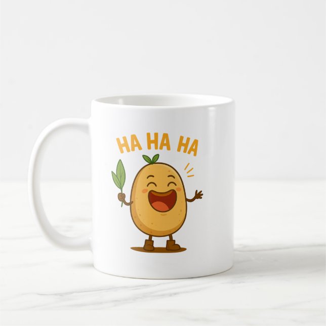 Funny Laughing Potato Mug (Left)