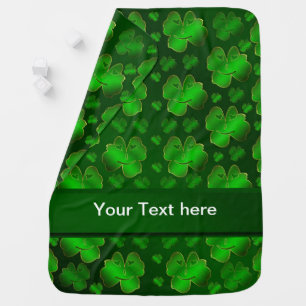 funny, laughing, shamrocks, green, st patricks day baby blanket