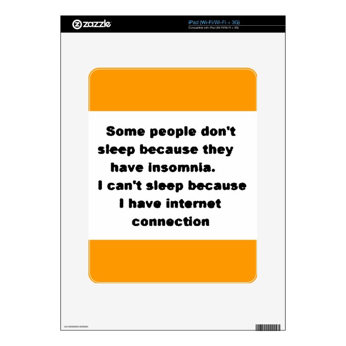 Funny Laughs can't sleep internet addict truisms Skin For The iPad