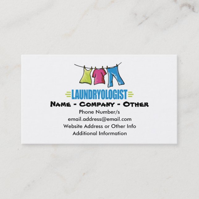 Funny Laundry Business Card (Front)