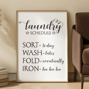 Funny Laundry Room Wall Art Poster