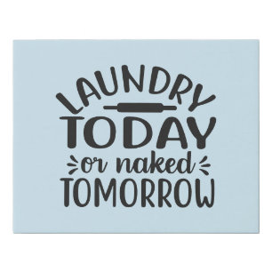 Funny laundry room word art faux canvas print