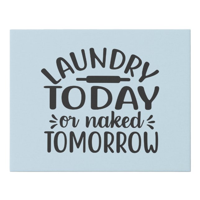 Funny laundry room word art faux canvas print (Front)
