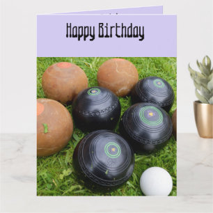 Funny Lavender Lawn Bowls, Big Birthday Card