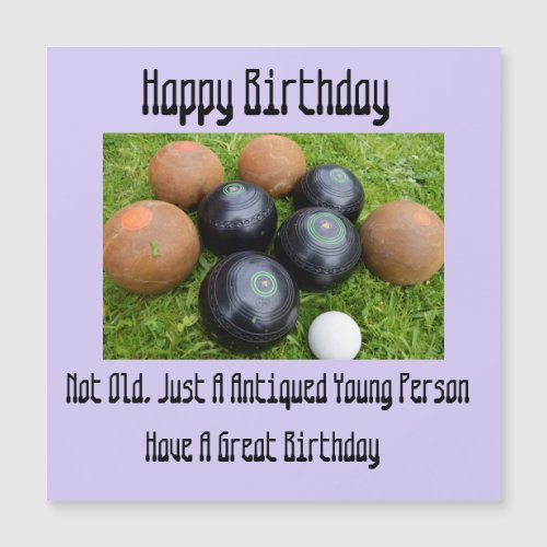 Funny Lavender Lawn Bowls Magnetic Card