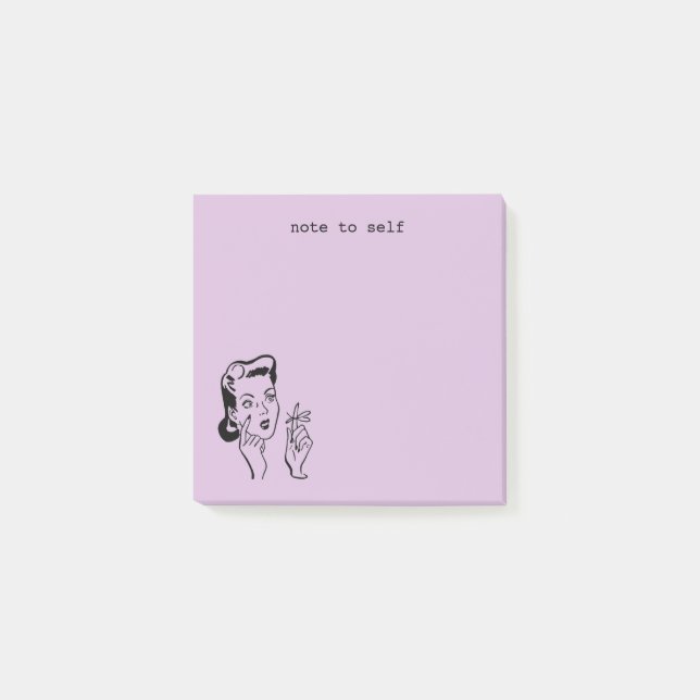 Funny Lavender Purple Retro Housewife Reminder Post-it Notes (Front)