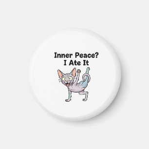Funny Lavender Sphynx Cat Cartoon Art Magnet