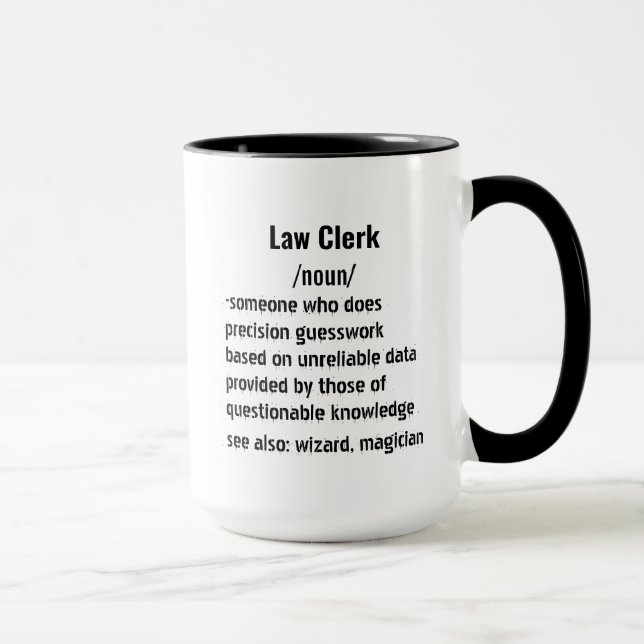 Funny Law Clerk Definition gifts for men women Mug (Right)
