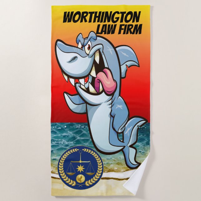Funny Law Firm Version Beach Towel (Front)
